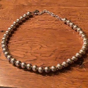 Silpada Beaded Sterling Silver Necklace.tape measure 3/8 inch is 9.525 mm